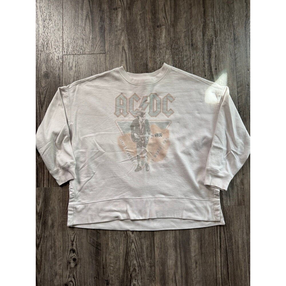 AC/DC Mens Sz XXL Graphic Pullover Sweatshirt 78 World Tour White